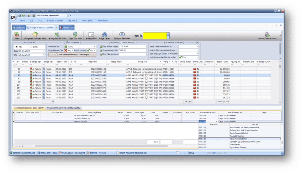 Alış Faturalarının Toplu Muhasebeleştirilmesi